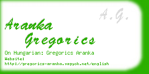 aranka gregorics business card